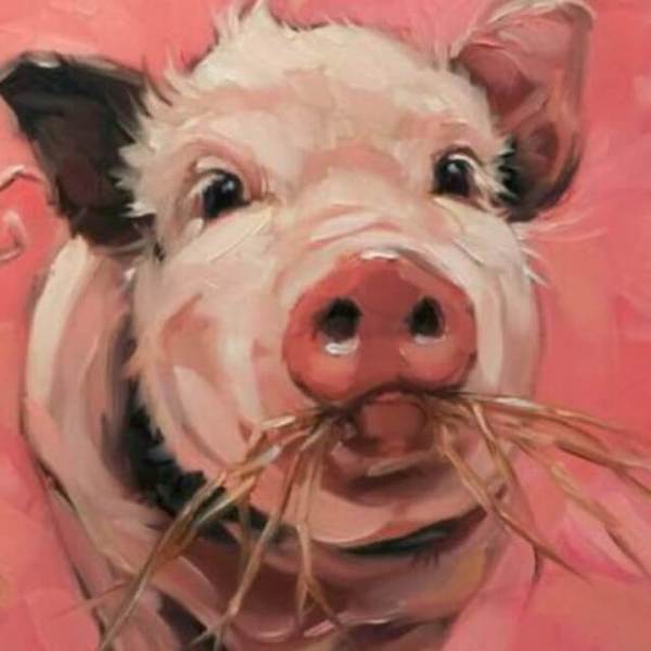 Pig Eating Grass - DIY Diamond Painting
