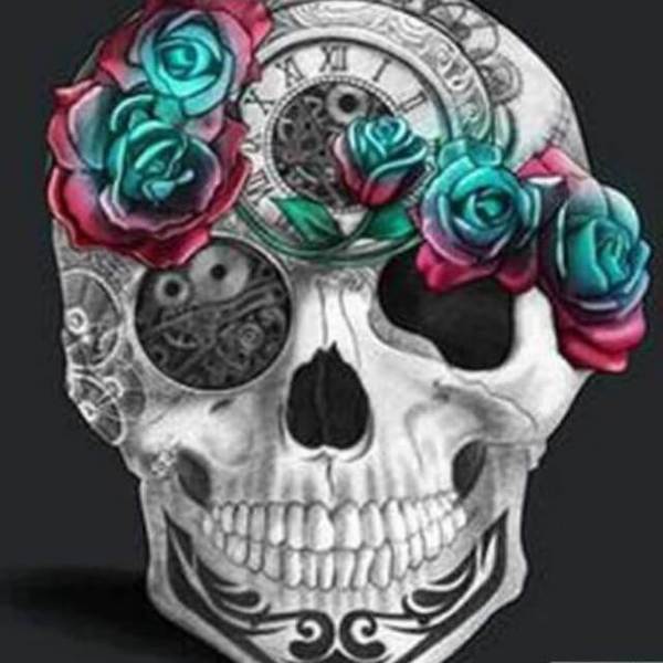 Flowery Skull - DIY Diamond Painting