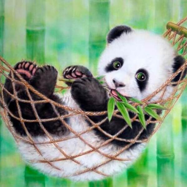 Panda in a Hammock - DIY Diamond Painting