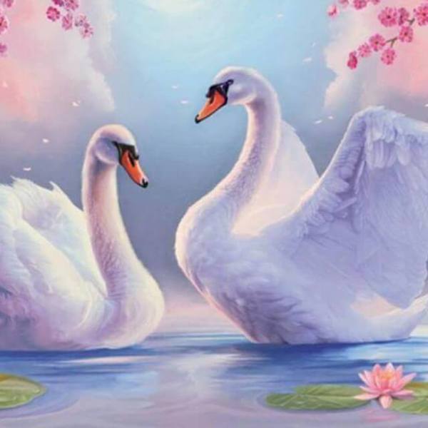 Couple Swan - DIY Diamond Painting
