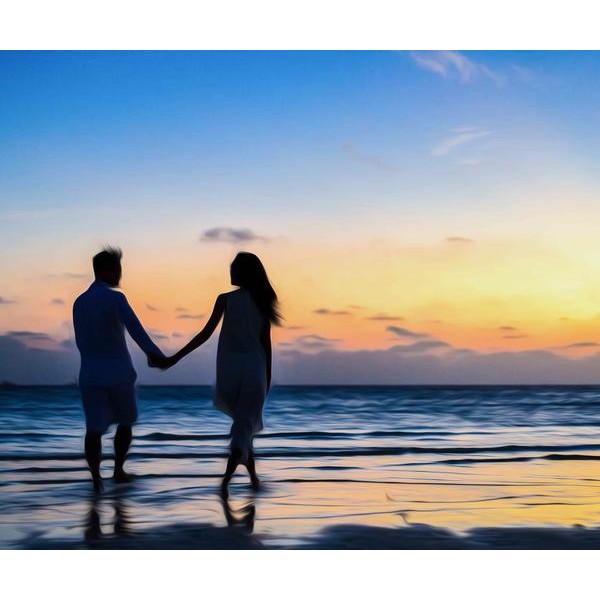 Lovers in the Beach - DIY Diamond Painting