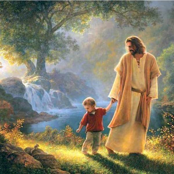 Jesus Christ Walking with Child - DIY Diamond Painting