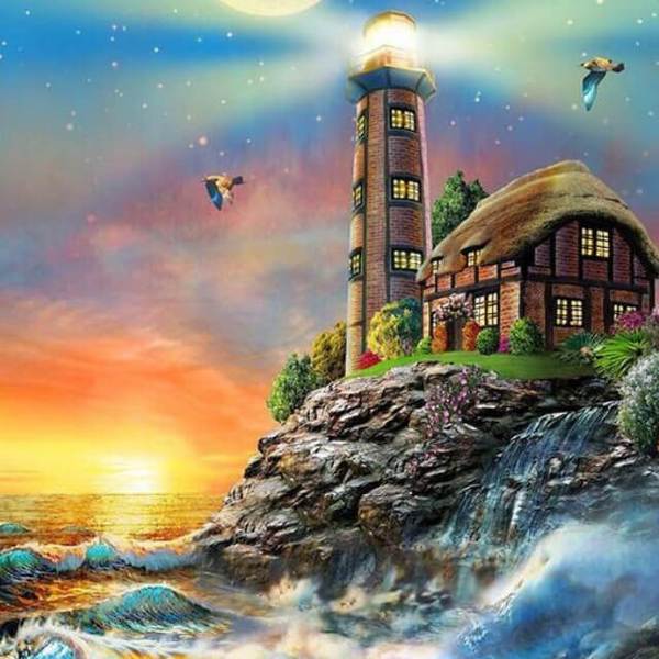 Lighthouse in a Cliff - DIY Diamond Painting