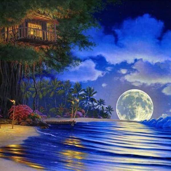 Seashore Moonlight Scenery - DIY Diamond Painting