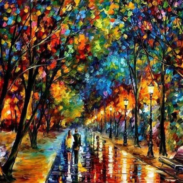 Mosaic Couple Walking - DIY Diamond Painting