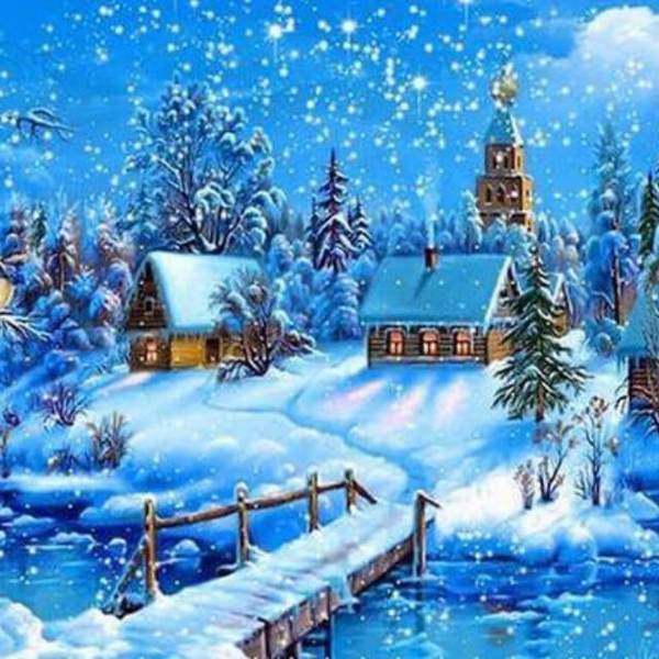 Snow Village #3 - DIY Diamond Painting
