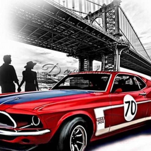 Car and Bridge - DIY Diamond Painting