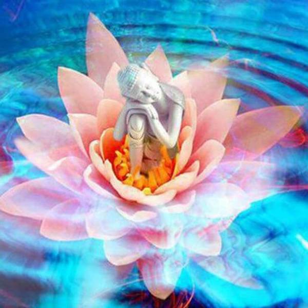 Buddha in Lotus Flower - DIY Diamond Painting