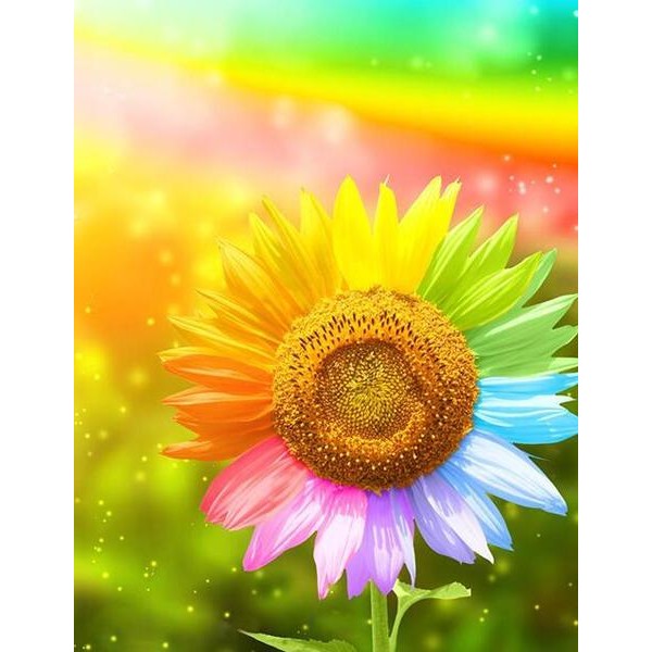 Rainbow Sunflower - DIY Diamond Painting