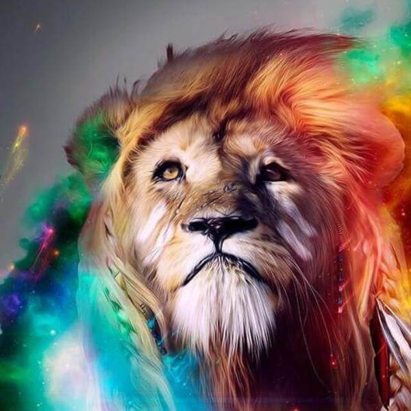 Colorful Smoke Lion - DIY Diamond Painting