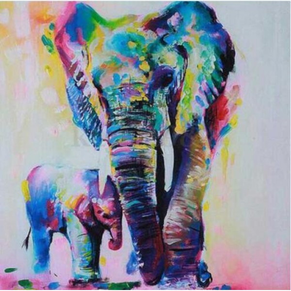 Mother and Child Elephant - DIY Diamond Painting