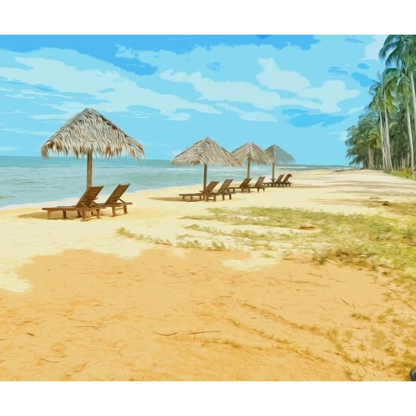 Nipa Hut in the Beach - DIY Diamond Painting