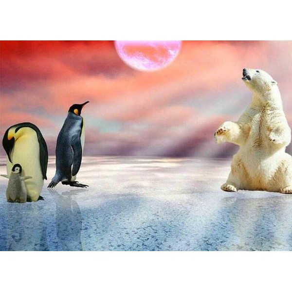 Polar Bear and Penguins - DIY Diamond Painting