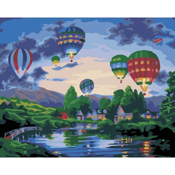 Hot Air Balloons - DIY Painting By Numbers