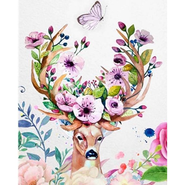 Floral Dear - DIY Painting By Numbers