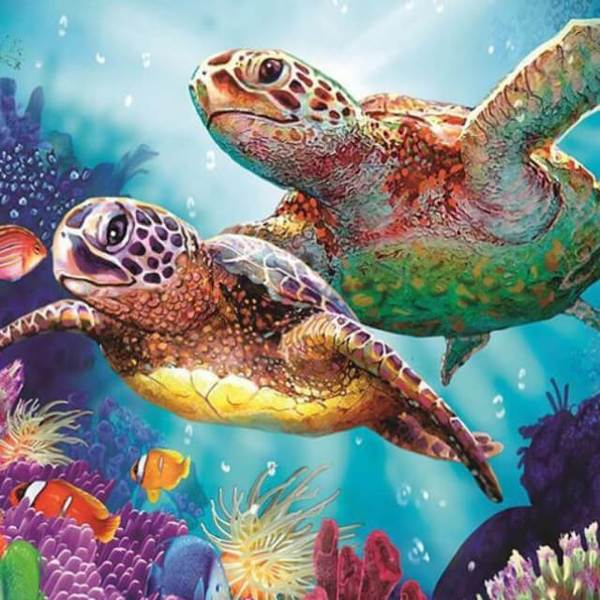 Swimming Turtles - DIY Diamond  Painting