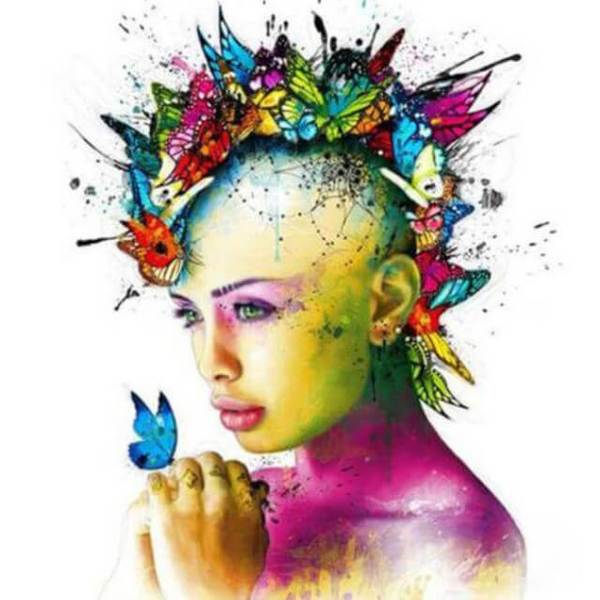 Colourful face - DIY Diamond Painting