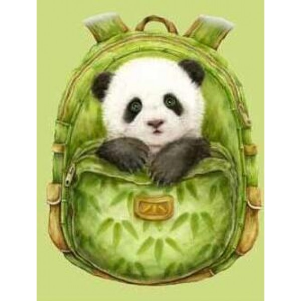 Panda in a Green Bag - DIY Diamond Painting