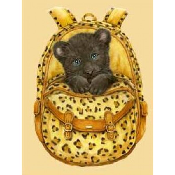 Cheetah in a Yellow Bag - DIY Diamond Painting
