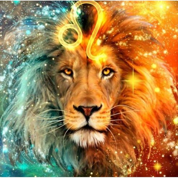 Lion in a Leo Sign - DIY Diamond Painting