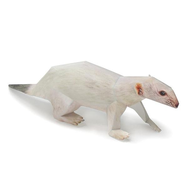 White Stoat Ermine DIY 3D Origami