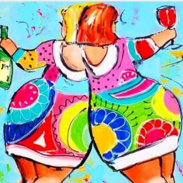 Women drinking wine- DIY Diamond Painting
