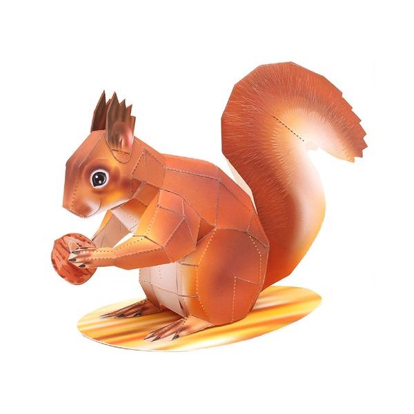 American Red Squirrel DIY 3D Origami