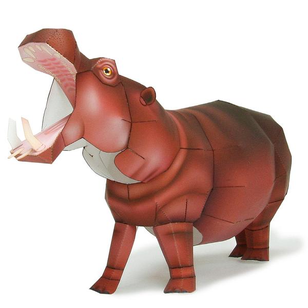 Hippopotamus DIY 3D Origami