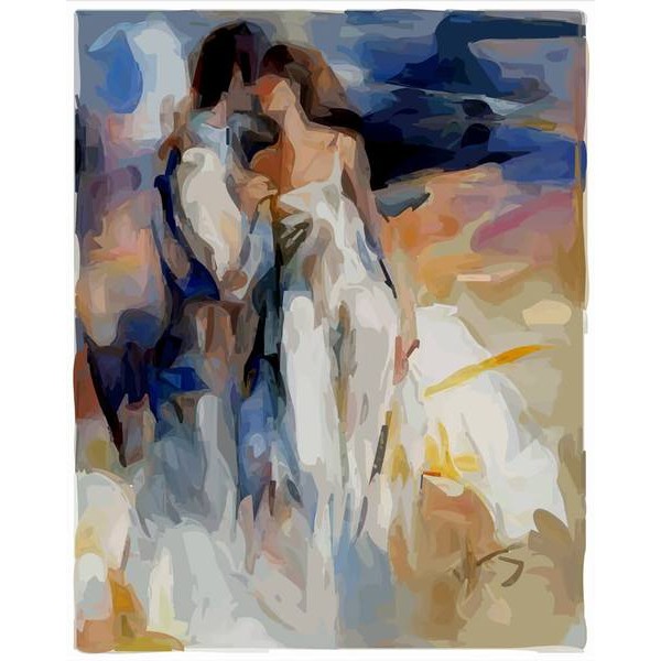 Lovers in White - DIY Painting By Numbers