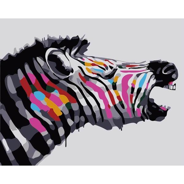 Fighting Zebra - DIY Painting By Numbers