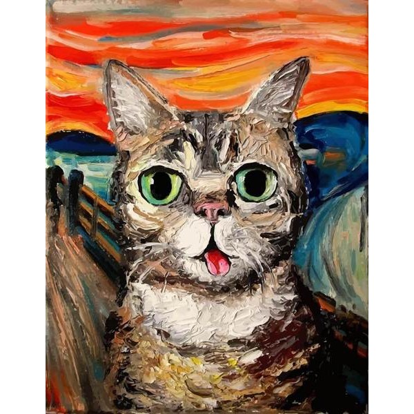 Sweet Silly Cat - DIY Painting By Numbers