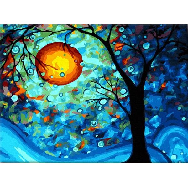 Moon Painting - DIY Painting By Numbers