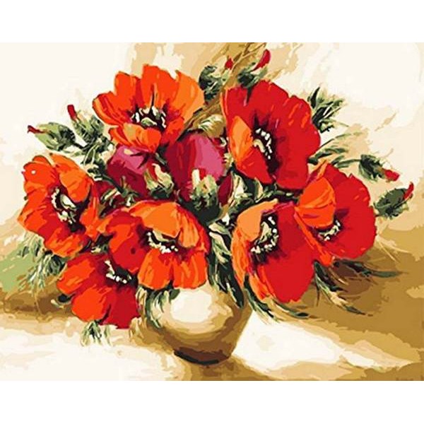 Red Flower - DIY Painting By Numbers