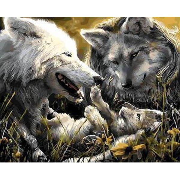 Wolf Family - DIY Painting By Numbers