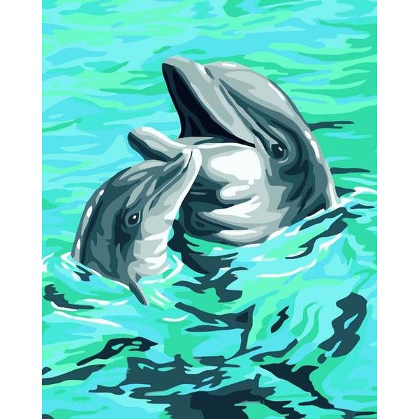 Dolphins - DIY Painting By Numbers