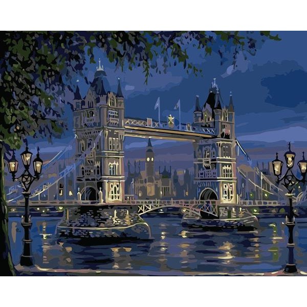 Bridge in the Night - DIY Painting By Numbers