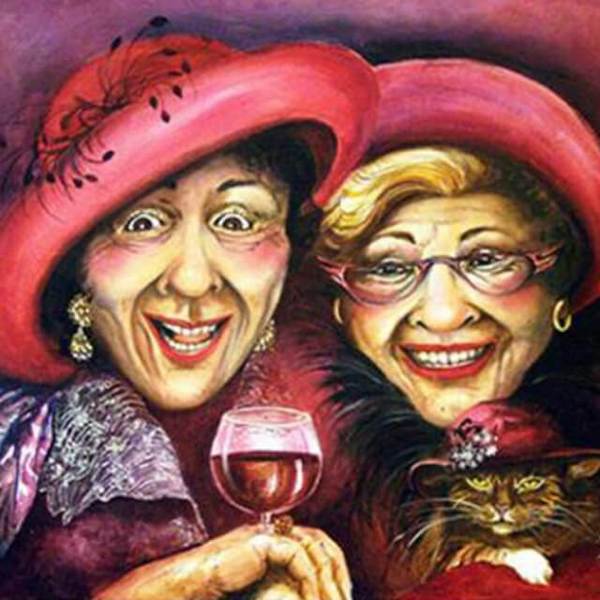Old Lady in Wine - DIY Diamond Painting