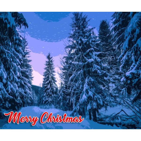 Winter Pine Trees - DIY Diamond Painting