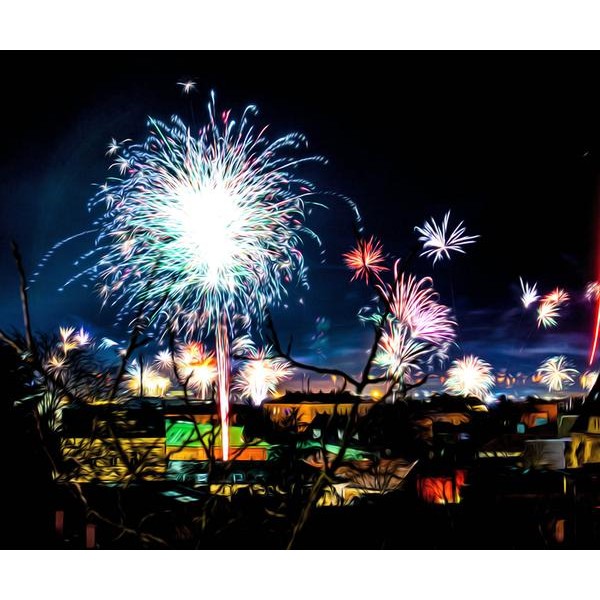 Fireworks on Christmas Day - DIY Diamond Painting