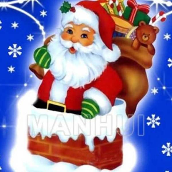 Santa in Chimney - DIY Diamond  Painting