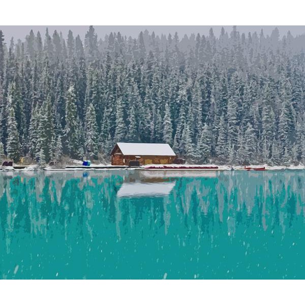 Winter by the Lake - DIY Diamond Painting