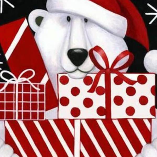 Polar Bear with Gifts - DIY Diamond  Painting