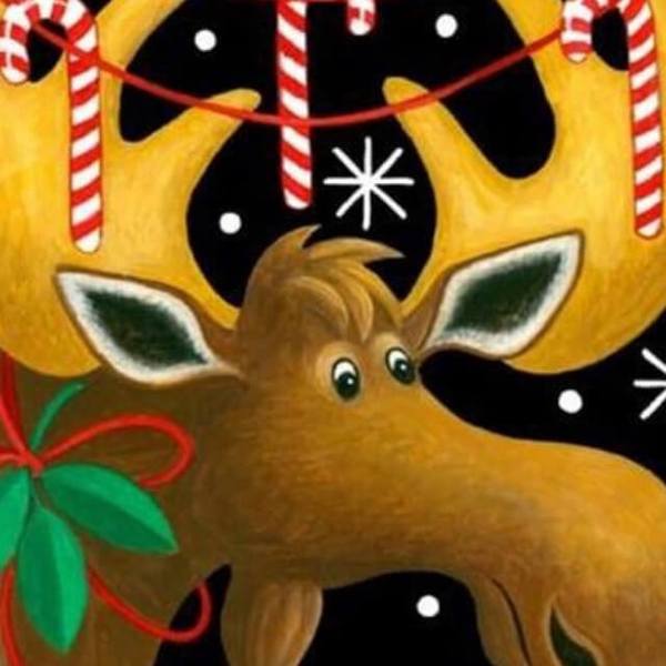Moose with Decorations - DIY Diamond  Painting