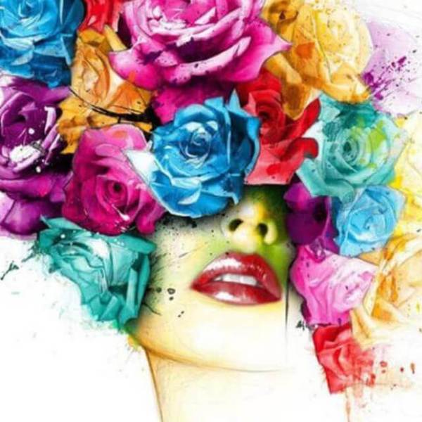 Colourful face -  DIY Diamond  Painting