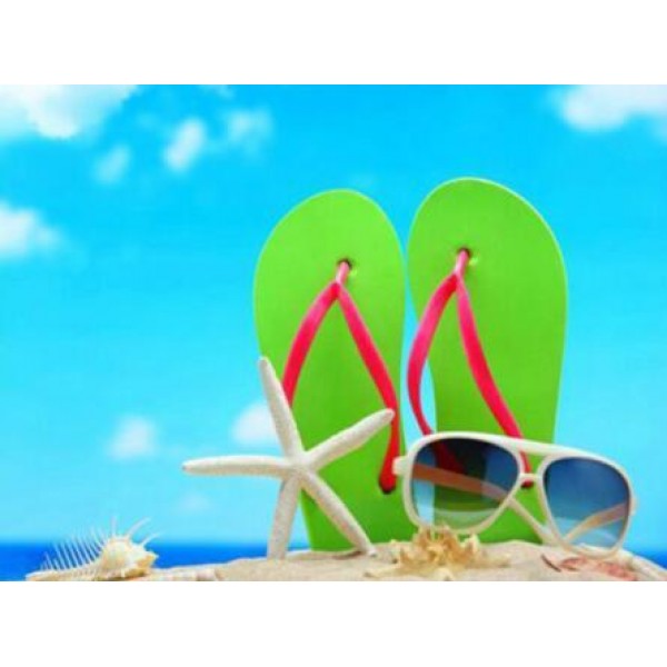Slippers in the Beach - DIY Diamond Painting