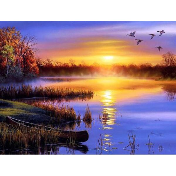 Sunset by the River - DIY Diamond Painting