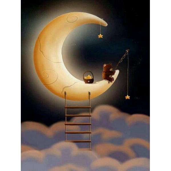 Star Bait in the Moon - DIY Diamond Painting