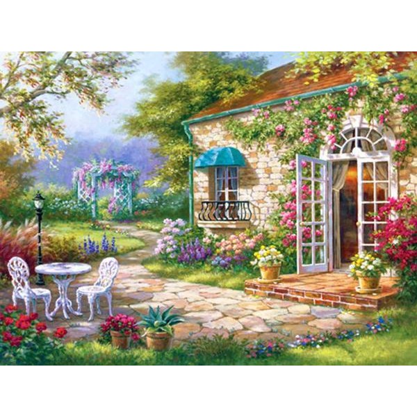 Flowery Rest House - DIY Diamond Painting