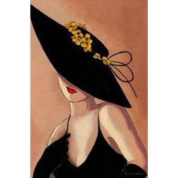 Sassy Girl in Yellow Ribbon - DIY Diamond Painting