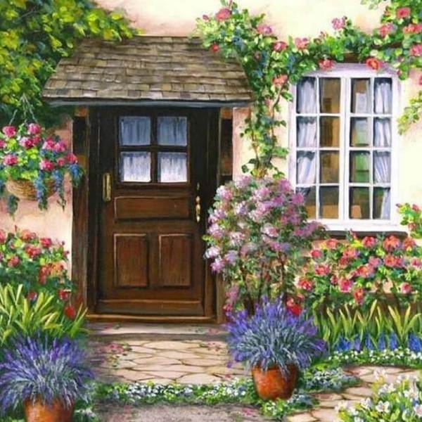 Blooming Flower House - DIY Diamond Painting